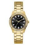 GUESS Sparkler Black Dial Gold-Tone Stainless Steel Ladies Watch