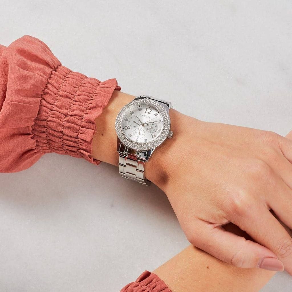 GUESS Bedazzle Multifunction Stainless Steel Women's Watch