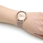 Lacoste Ladycroc Women's Rose Gold Dial Stainless Steel Mesh Strap Watch