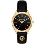 Slim Runway Black Leather Women's Watch