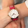Michael Kors Slim Runway Deep Pink Leather Watch