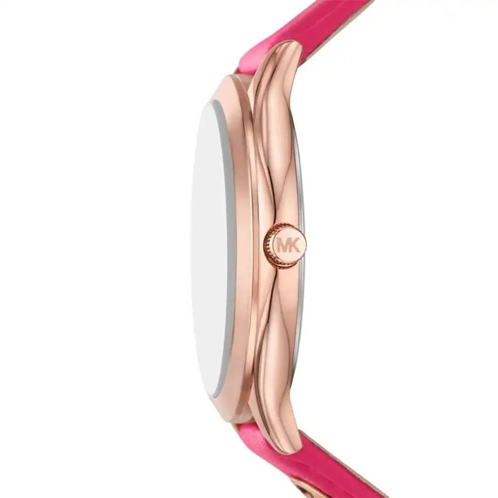 Michael Kors Slim Runway Deep Pink Leather Watch