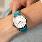 Michael Kors Slim Runway Santorini Blue Leather Women's Watch