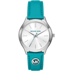 Michael Kors Slim Runway Santorini Blue Leather Women's Watch