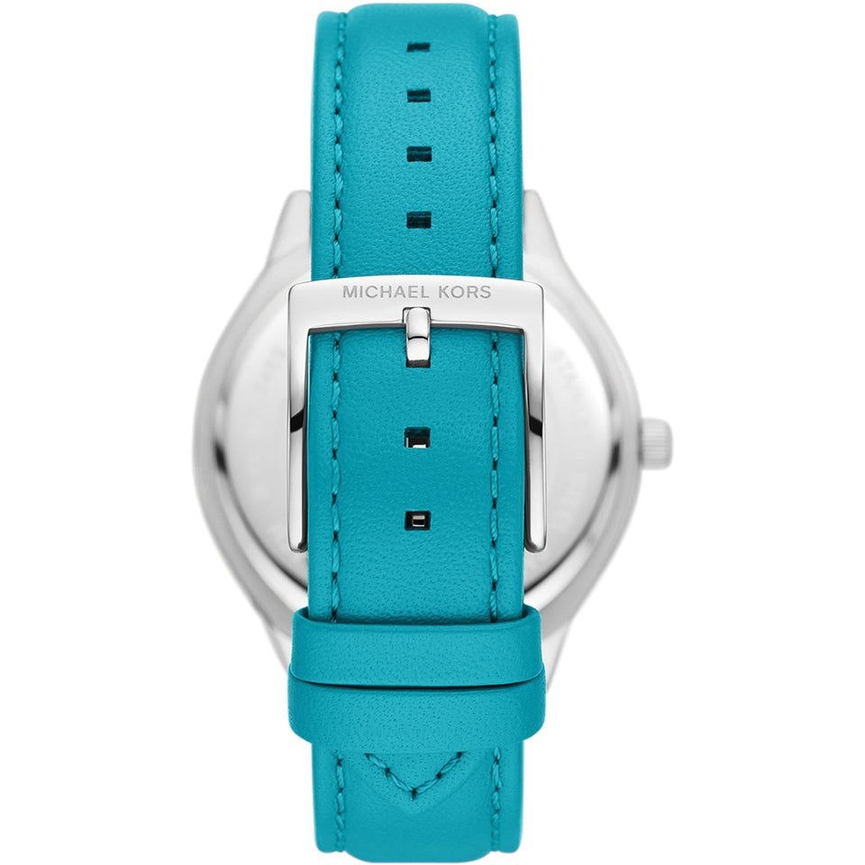 Michael Kors Slim Runway Santorini Blue Leather Women's Watch