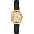 Michael Kors Suri Gold-Tone and Black Leather Women's Watch