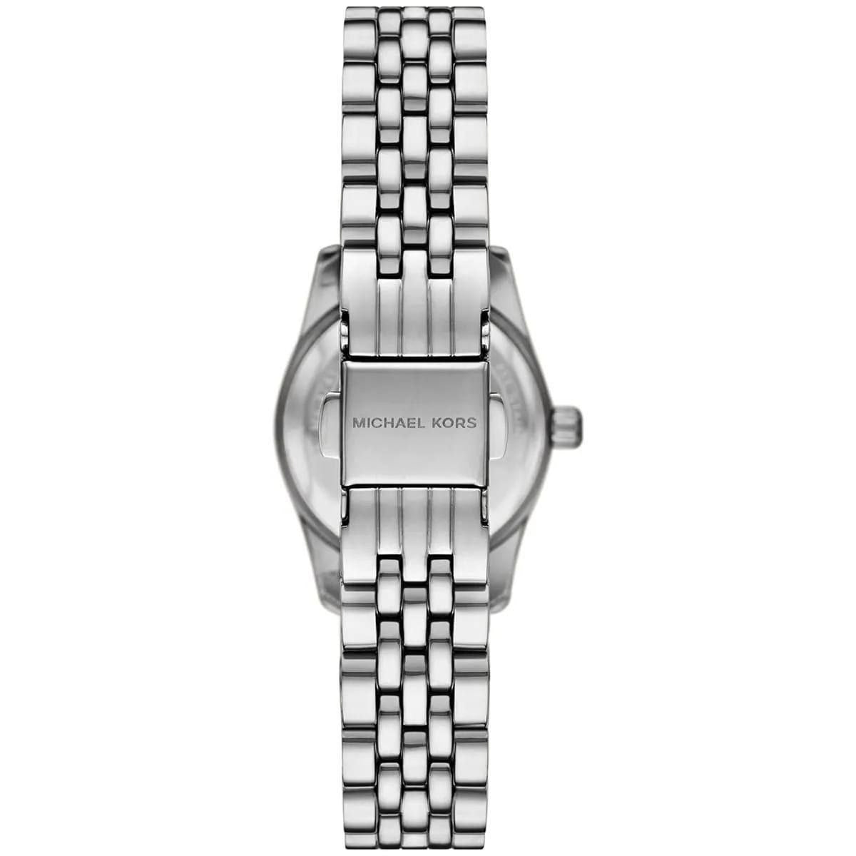 MICHAEL KORS Women's Lexington Watch with Burgundy Dial &amp; Silver Strap
