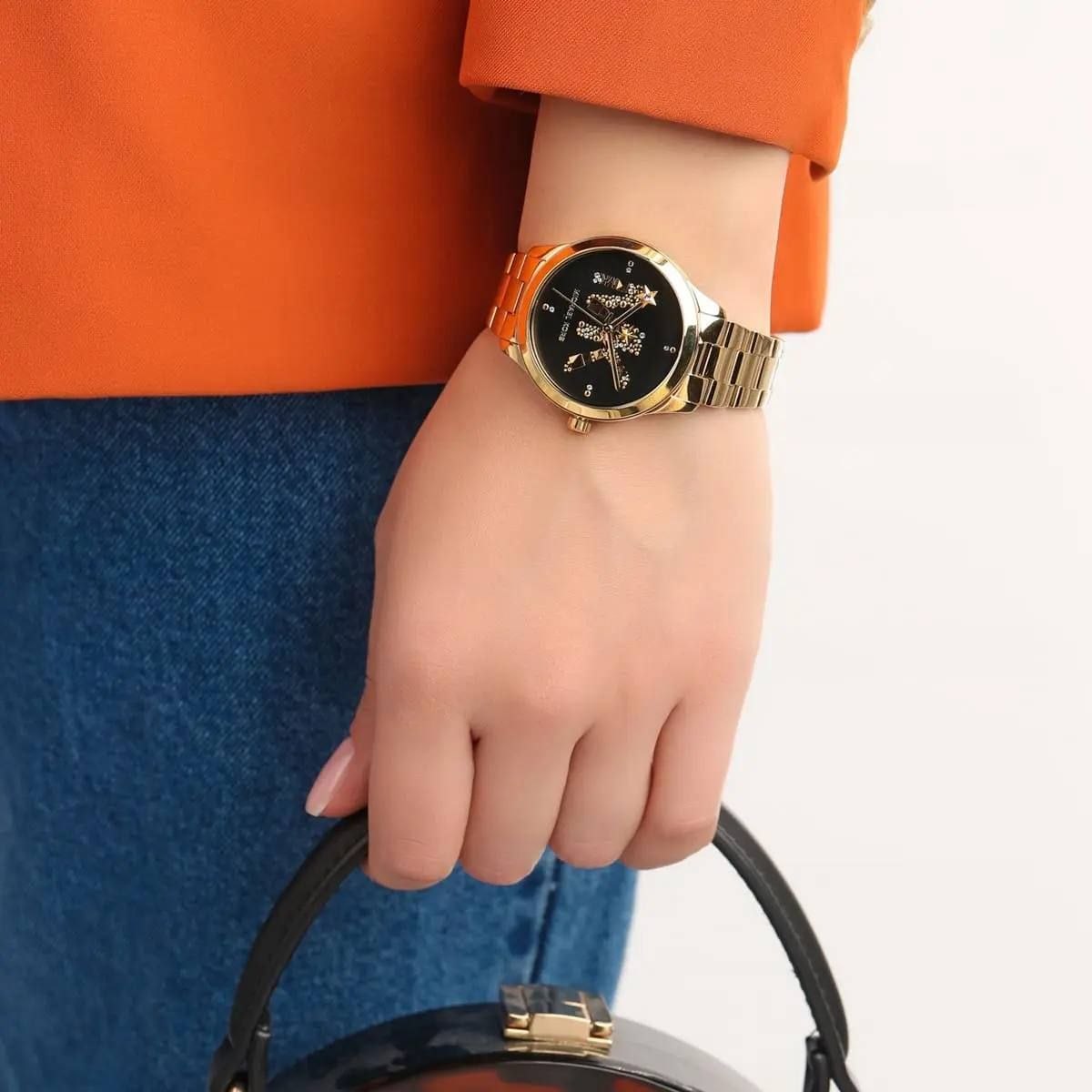 Michael Kors Runway Quartz Black Dial Stainless Steel Ladies Watch