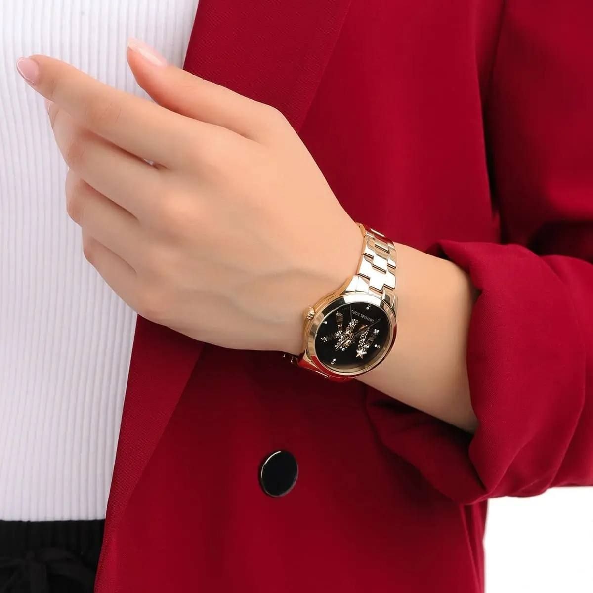 Michael Kors Runway Quartz Black Dial Stainless Steel Ladies Watch
