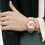 Michael Kors Janelle Rose Gold-Tone &amp; Pink Silicone Watch
