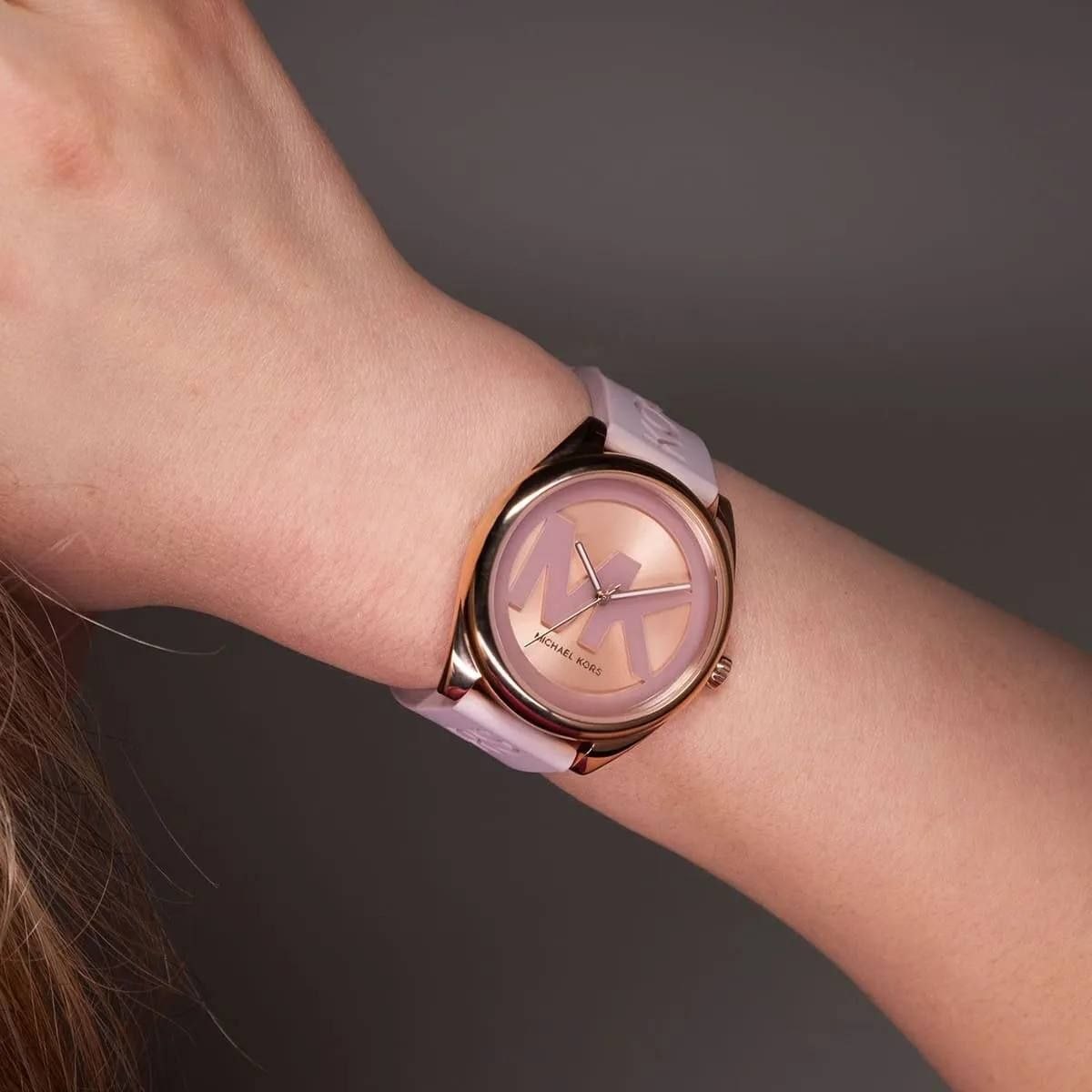 Michael Kors Janelle Rose Gold-Tone &amp; Pink Silicone Watch