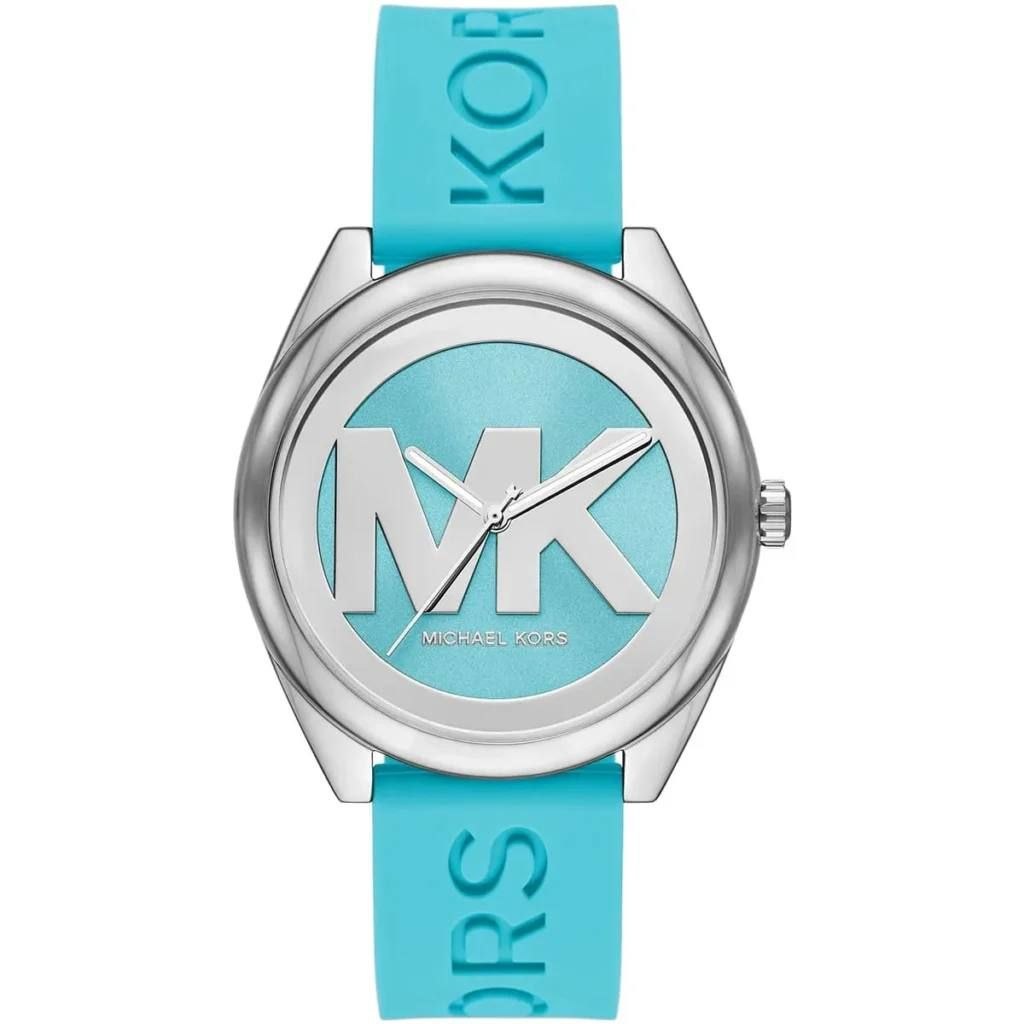Michael Kors Janelle Women’s Aqua Blue Silicone Strap Watch