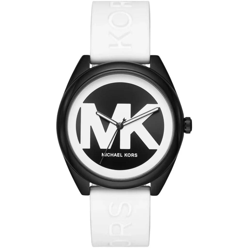 Michael Kors Janelle Black Tone and White Silicone Women's Watch