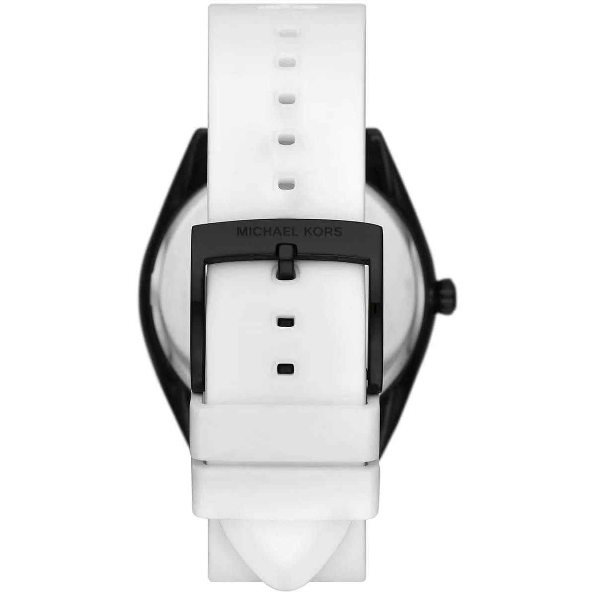 Michael Kors Janelle Black Tone and White Silicone Women's Watch