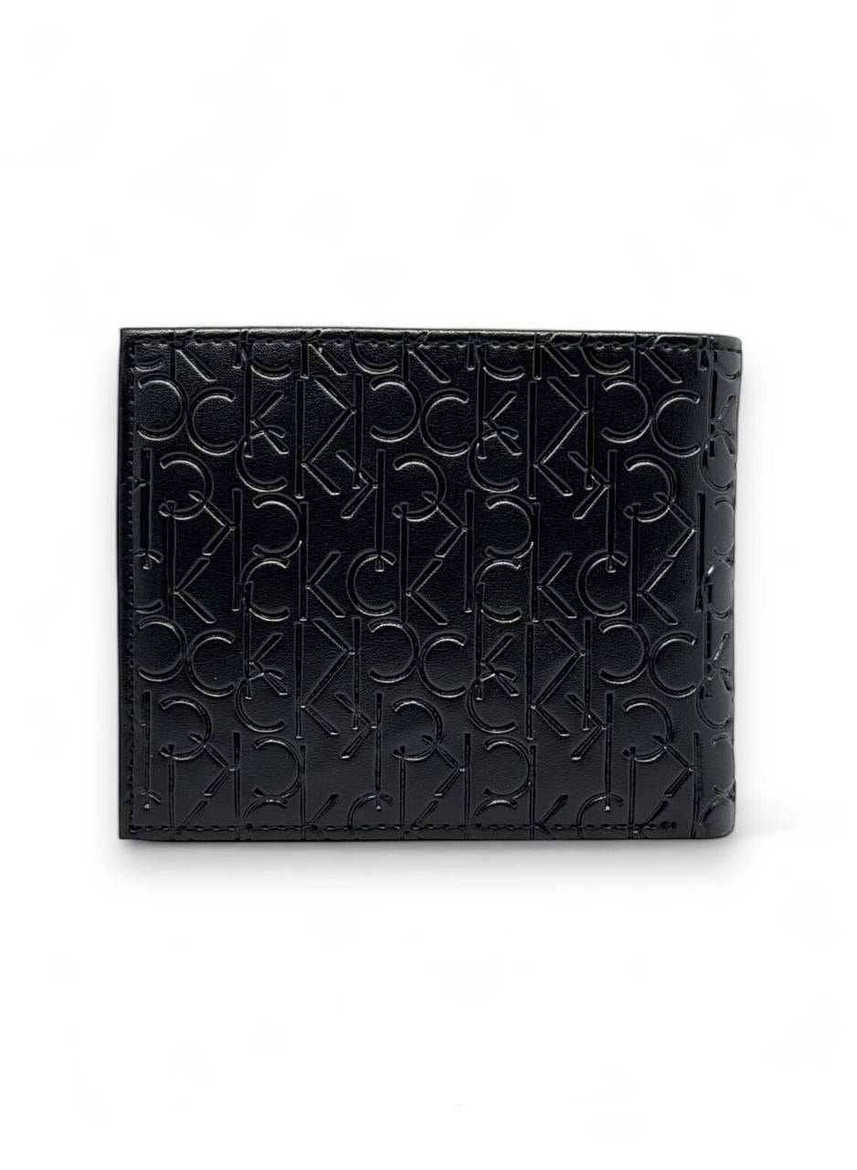 Calvin Klein Men's Monogram Leather Bifold Wallet – Black