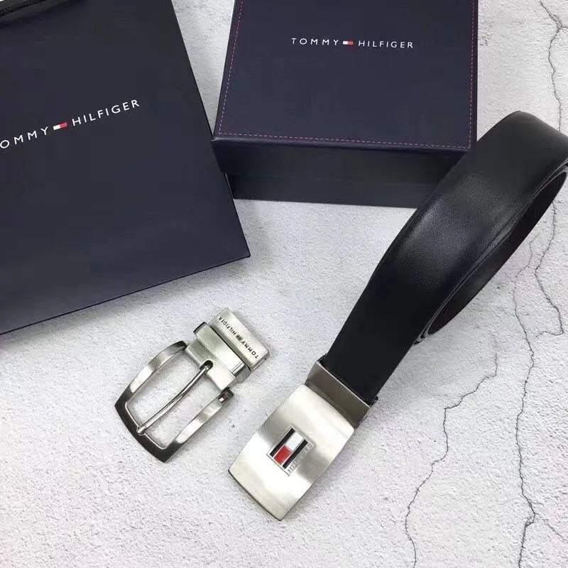 Tommy Hilfiger Men's Reversible Belt Gift Set with 2 Buckles